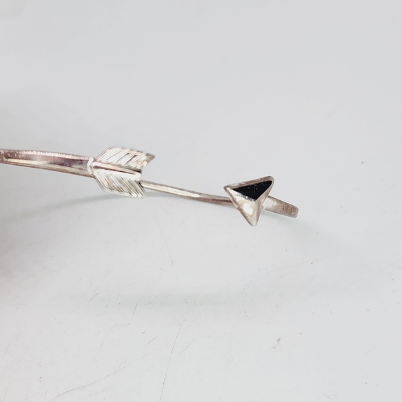 Vintage Sterling Silver 925 Arrow Cuff Bracelet Minimalist Dainty Cupid Love - Picture 2 of 5